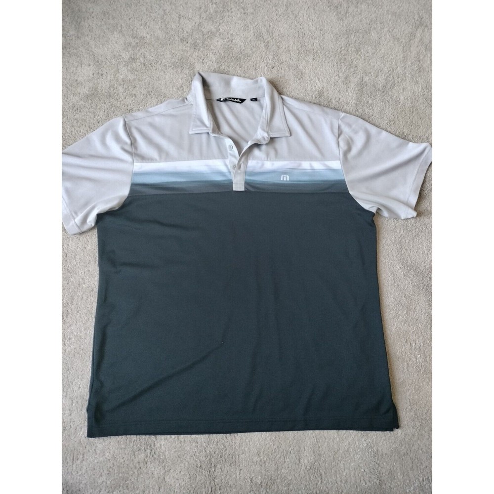 Travis Mathew Gray and Dark Gray Polo Shirt